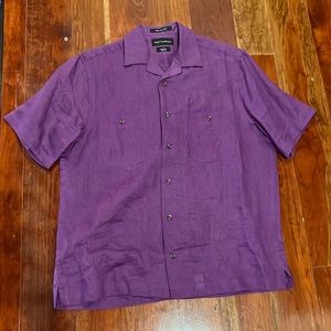 Paul Frederick Purple Linen Shirt